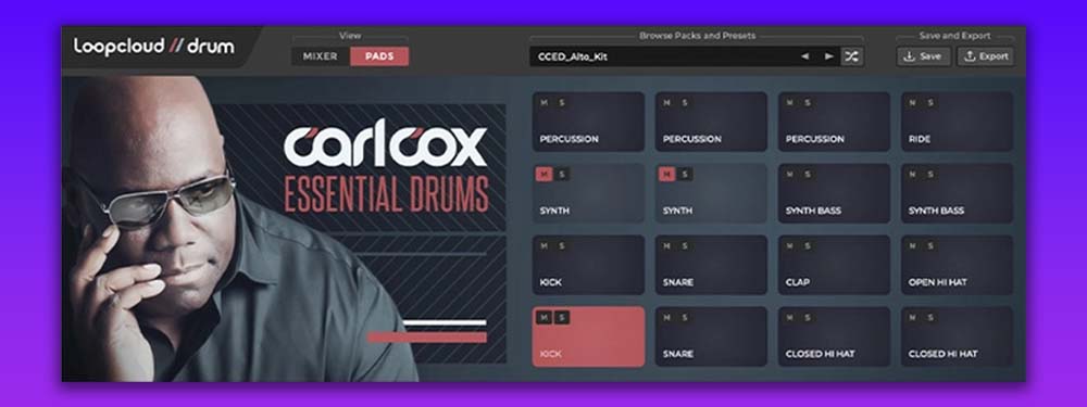 Carl Cox drums from loopcloud for electronic music production