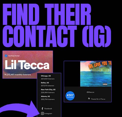 Find their IG contact on spotify desktop app