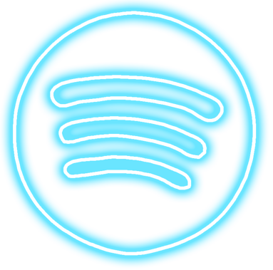 Neon Blue Spotify Logo