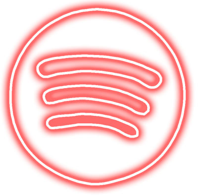 Neon Red Spotify Logo