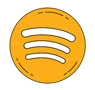 Orange Cartoon Spotify Logo PNG