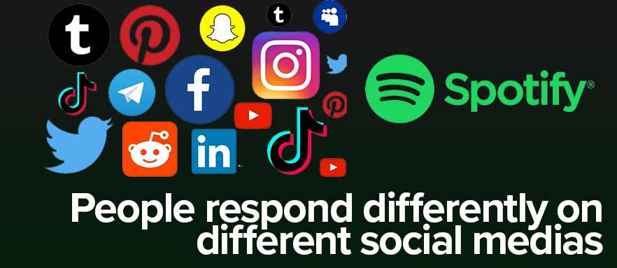 People respond differently on different social medias