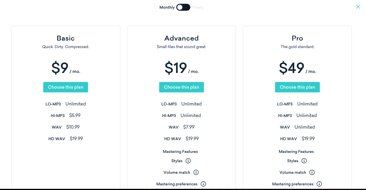 Pricing LANDR-1