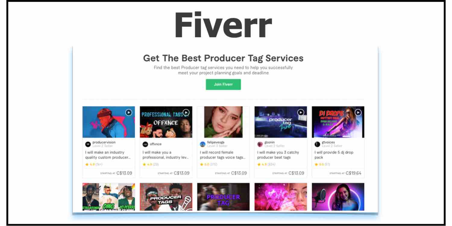 Producer tag on Fiverr