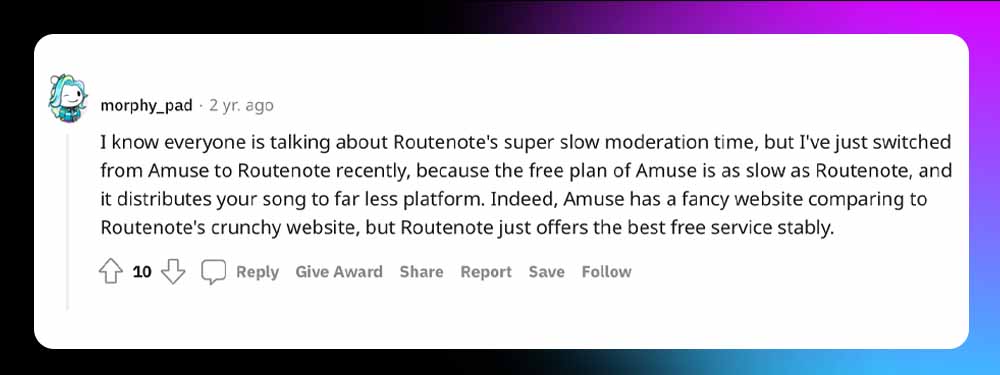 RouteNote VS Amuse