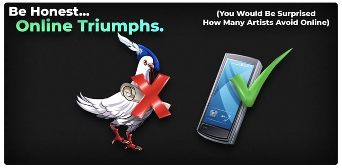 Ironic comparison between messenger pigeon and cellphone