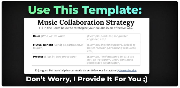 Music collaboration strategy template