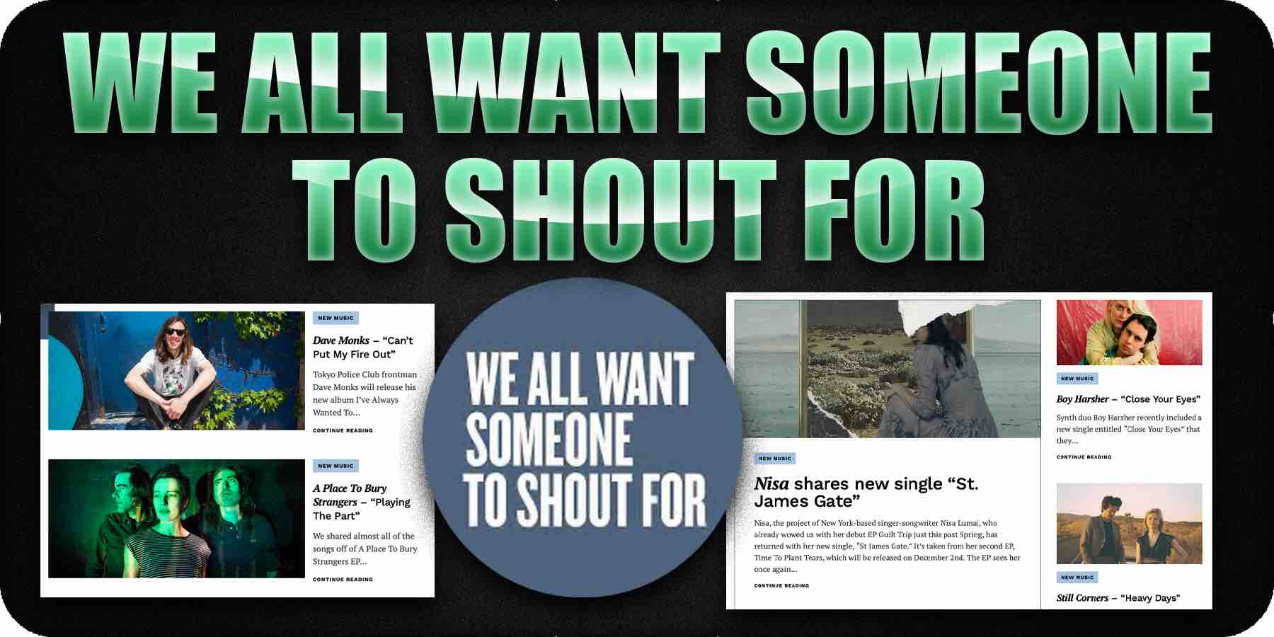 We all want someone to shout for (music blog)