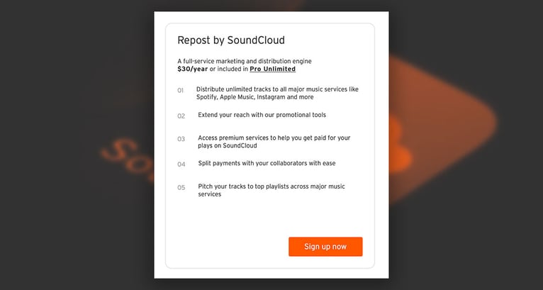 how much does repost by soundcloud cost