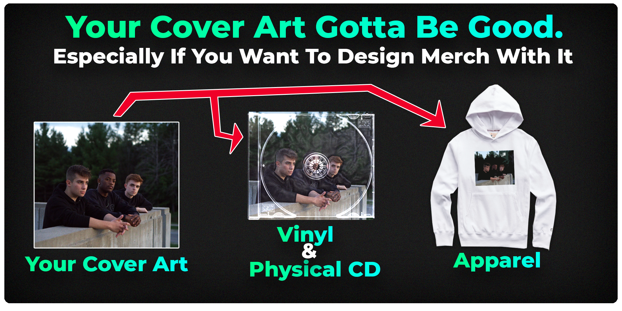 Music cover art image can be used for artist merch