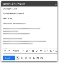 Brand deal proposal email