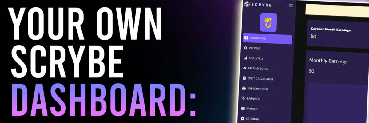 scrybe gives artists their own dashboard to track growth and monetization