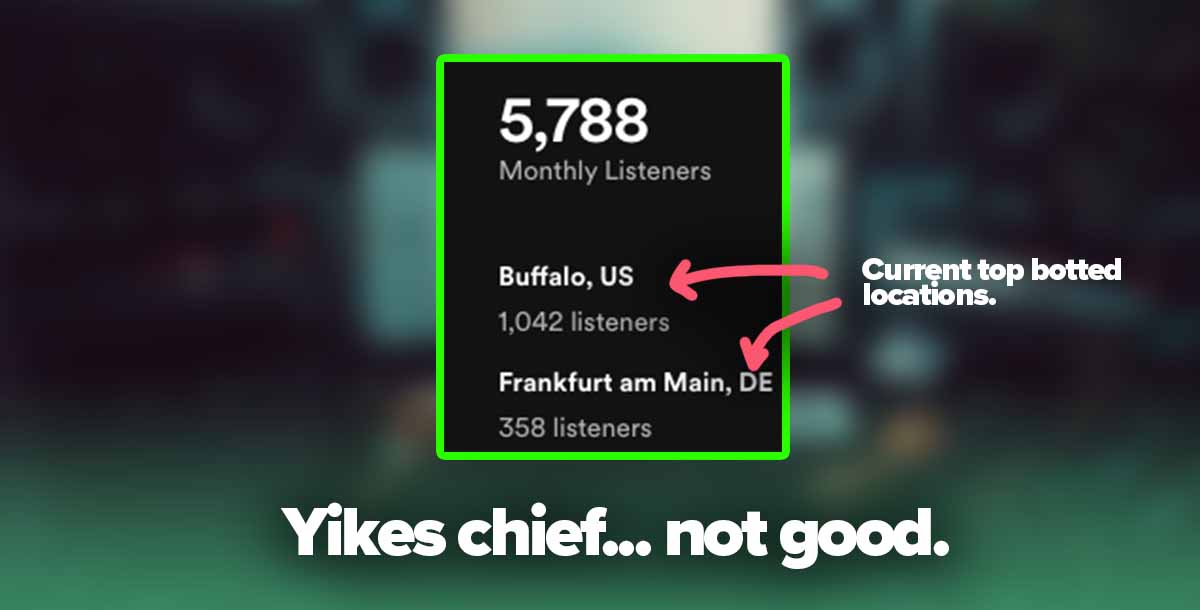 top fake spotify listener locations buffalo US