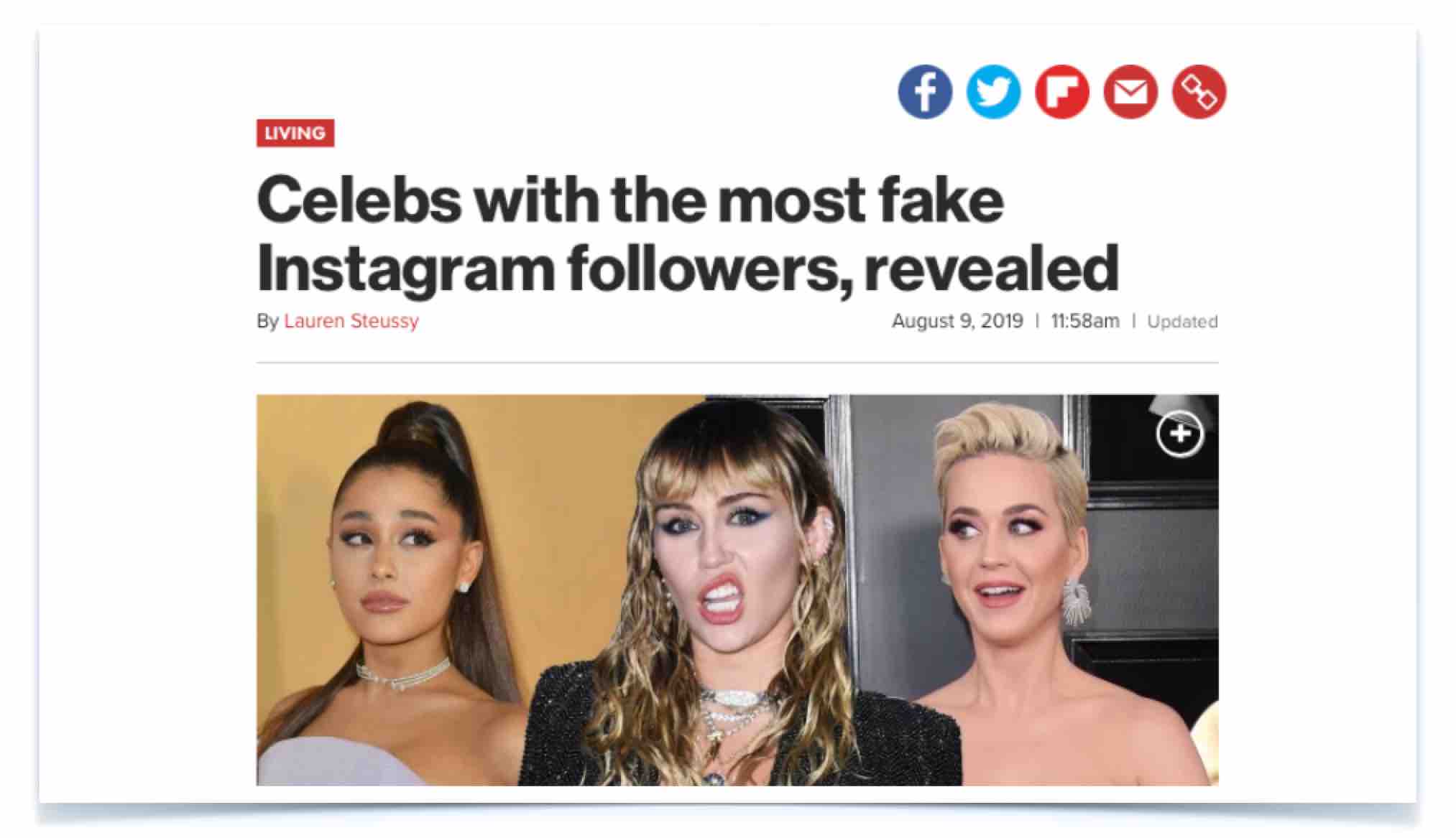 Celebrities with fake followers 